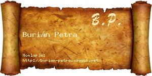 Burián Petra névjegykártya
