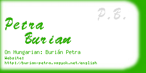 petra burian business card