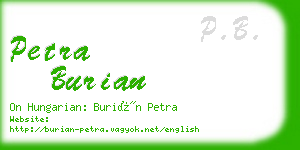 petra burian business card